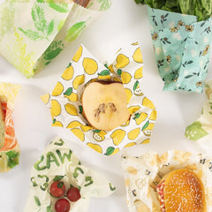 Reusable Beeswax Food Wrap - Eco-Friendly Plastic-Free Kitchen Storage (3-Pack)