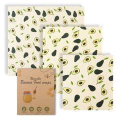 Reusable Beeswax Food Wrap - Eco-Friendly Plastic-Free Kitchen Storage (3-Pack)
