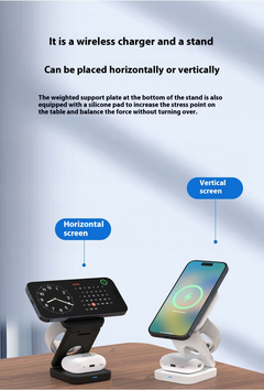 3-in-1 Magnetic Wireless Charging Station — iPhone, Apple Watch & AirPods