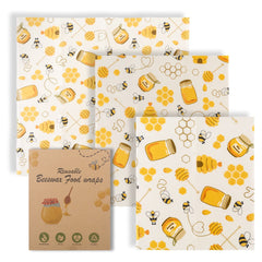 Reusable Beeswax Food Wrap - Eco-Friendly Plastic-Free Kitchen Storage (3-Pack)