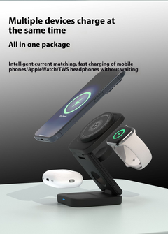 3-in-1 Magnetic Wireless Charging Station — iPhone, Apple Watch & AirPods