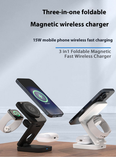 3-in-1 Magnetic Wireless Charging Station — iPhone, Apple Watch & AirPods